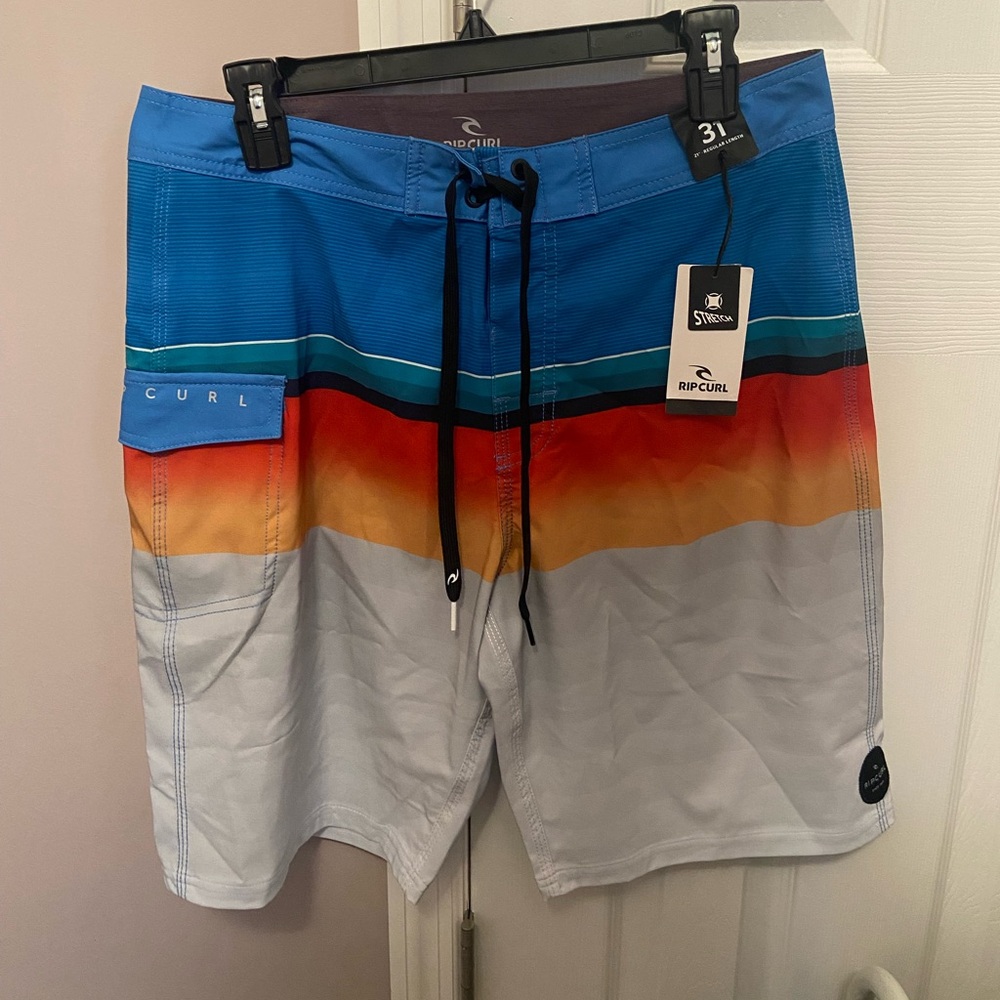 NWT RIP CURL Men's Day Breakers Striped Board Shorts  Size 31